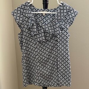 Banana Republic Black and White Geometric Blouse